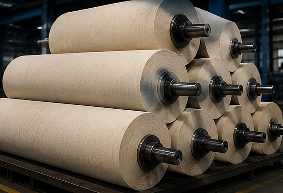 Stack of finished cotton rolls ready for dispatch